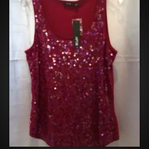 Burgandy iridescent sequin top - Picture 2 of 2
